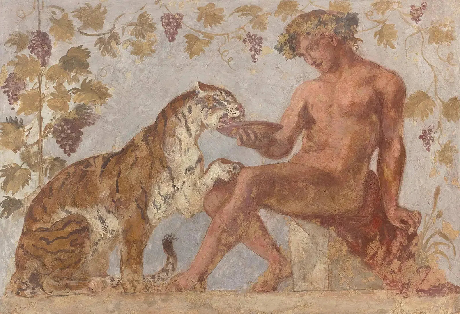 Bacchus et un tigre - Eugène Delacroix image 1 copie de tableau peinte à la main