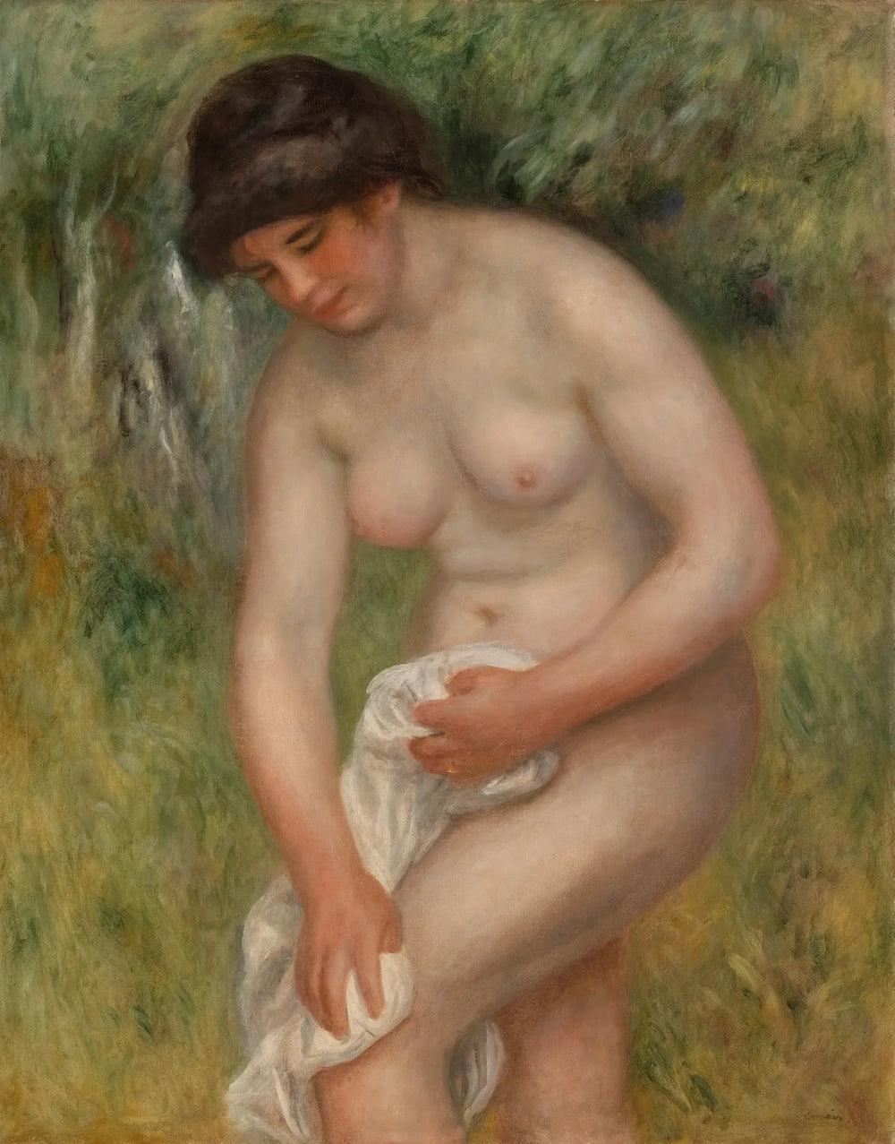 Baigneuse se séchant (Baigneuse s'essuyant) - Pierre-Auguste Renoir image 1 tableau peint à l’huile sur toile