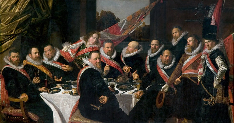 サン・ジョルジュ弓兵隊の役員の宴会、ハールレム 1616年 - フランス・ハルス

Source:
Banquet des officiers du corps des archers de Saint-George, Haarlem 1616 - Frans Hals