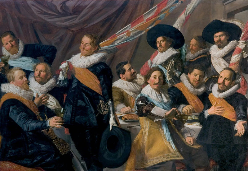 サン・ジョルジュ弓兵隊の役員の宴会、ハールレム 1627年 - フランス・ハルス

Source:
Banquet des officiers du corps des archers de Saint-George, Haarlem 1627 - Frans Hals