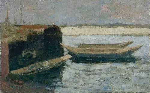 Barques dans le port - Odilon Redon image 1 reproduction de peinture à l’huile