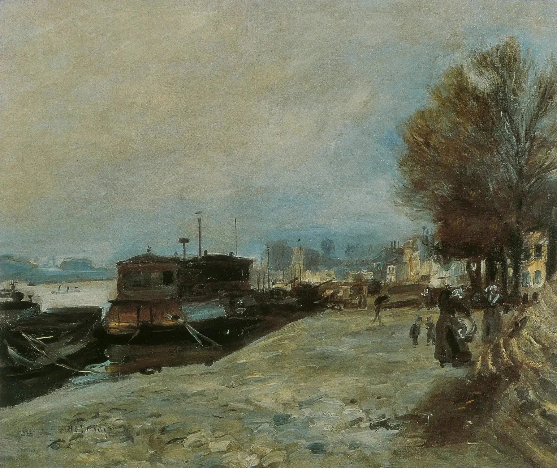 Bateau-lavoir sur la Seine près de Paris de Renoir — Morohashi Museum of Modern Art 99.070