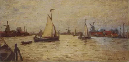 Bateaux en Hollande pres de Zaandam - Claude Monet image 1 copie peinte à la main à l’huile
