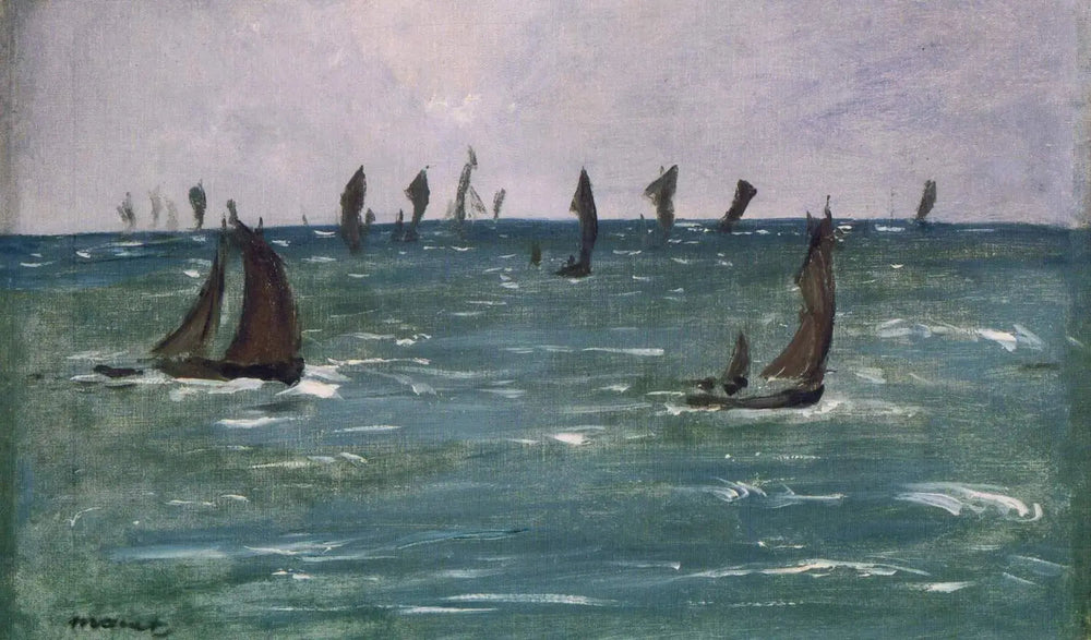 Bateaux en Mer, Golfe de Gascogne - Édouard Manet image 1 copie peinte à la main à l’huile
