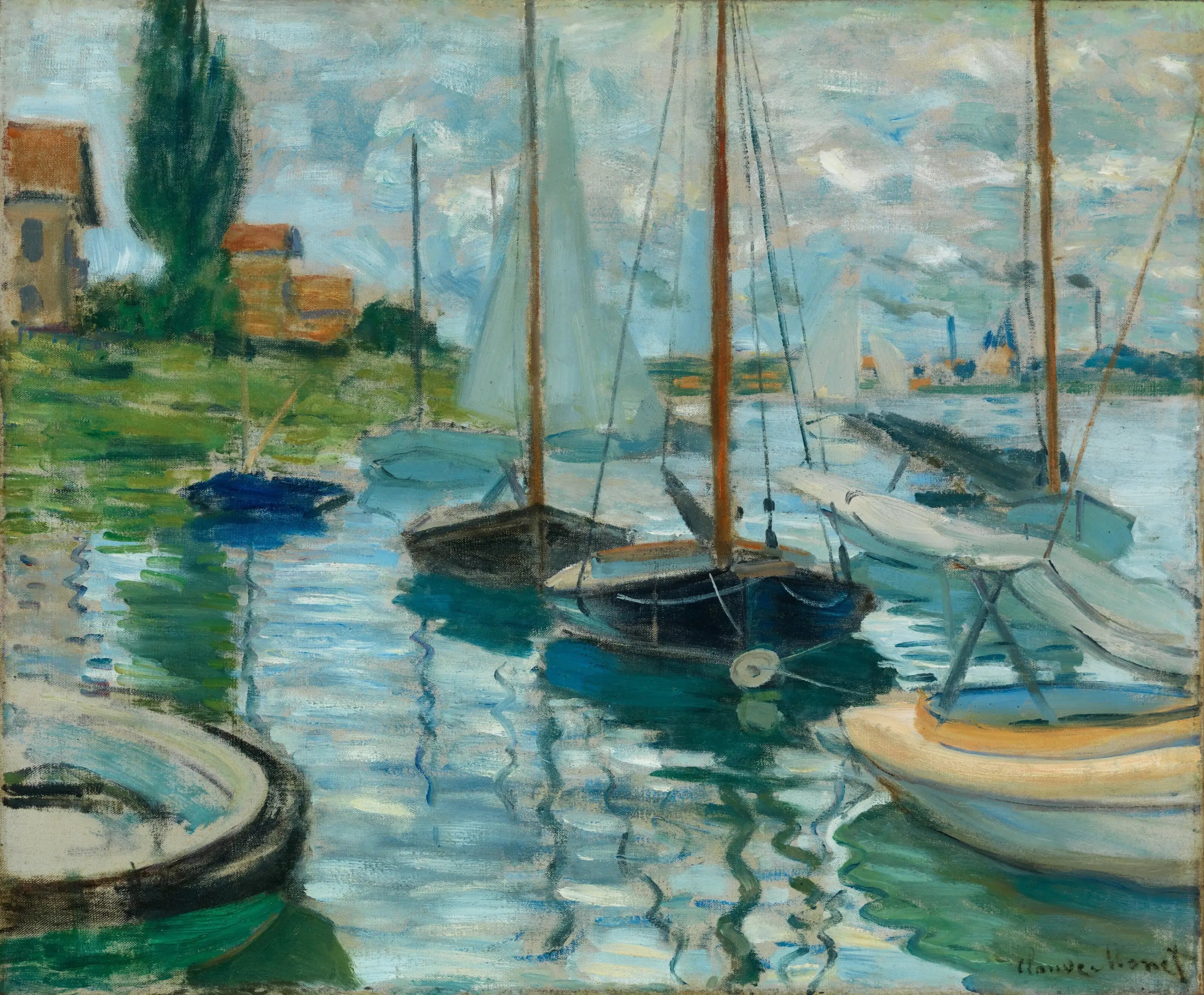 Reproduction du tableau « Bateaux sur la Seine à Gennevilliers - Claude Monet » par Alpha Reproduction en peinture à l’huile