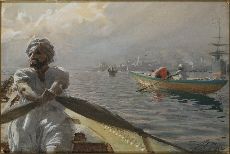 コンスタンティノープルの港にいるトルコの浴槽 - アンダース・ゾーン

Source:
Batelier turc dans le port de Constantinople - Anders Zorn