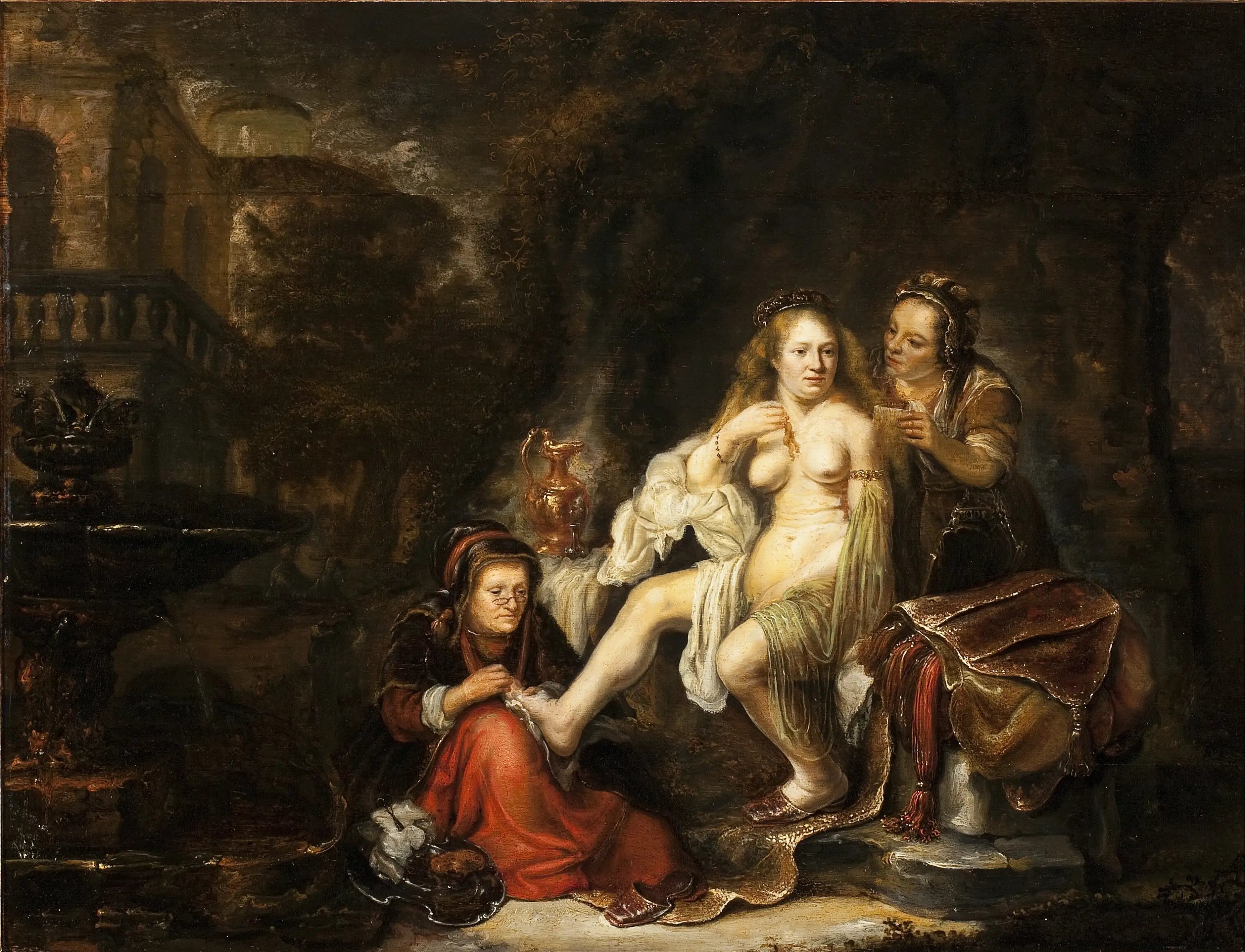Bath-Shéba reçoit la lettre de David - Rembrandt image 1 reproduction artisanale de tableau