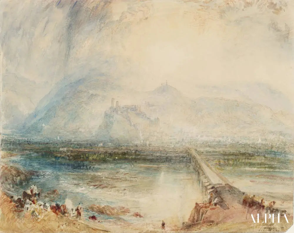 Bellinzona de la route vu vers Loccarno - William Turner - Reproductions de tableaux et peintures haut de gamme