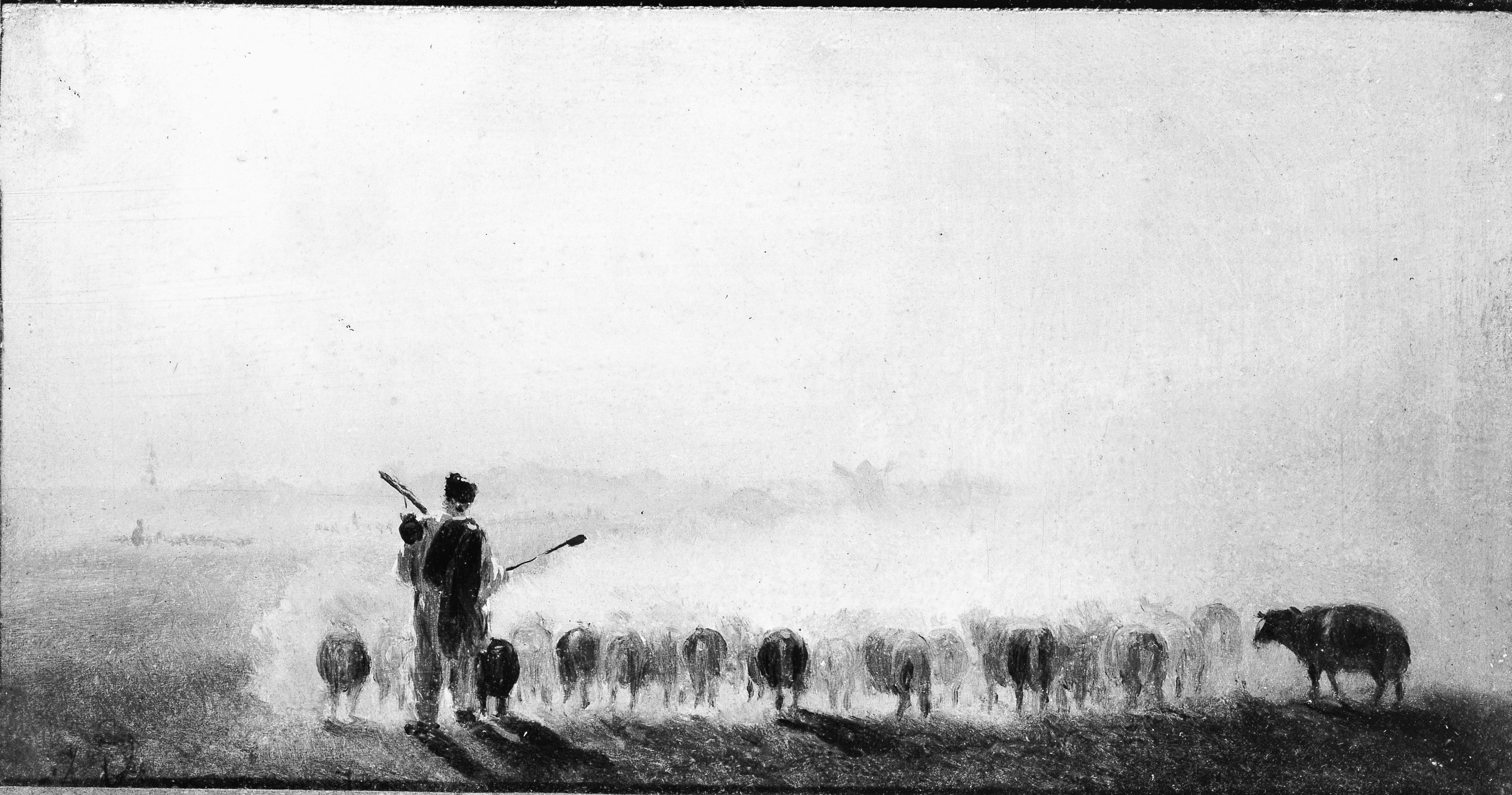 羊の群れを連れたベルギー人 - イリヤ・レーピン