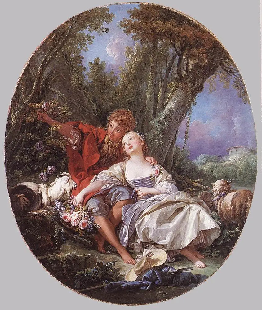 Berger et bergère au repos - François Boucher - Alpha Reproduction