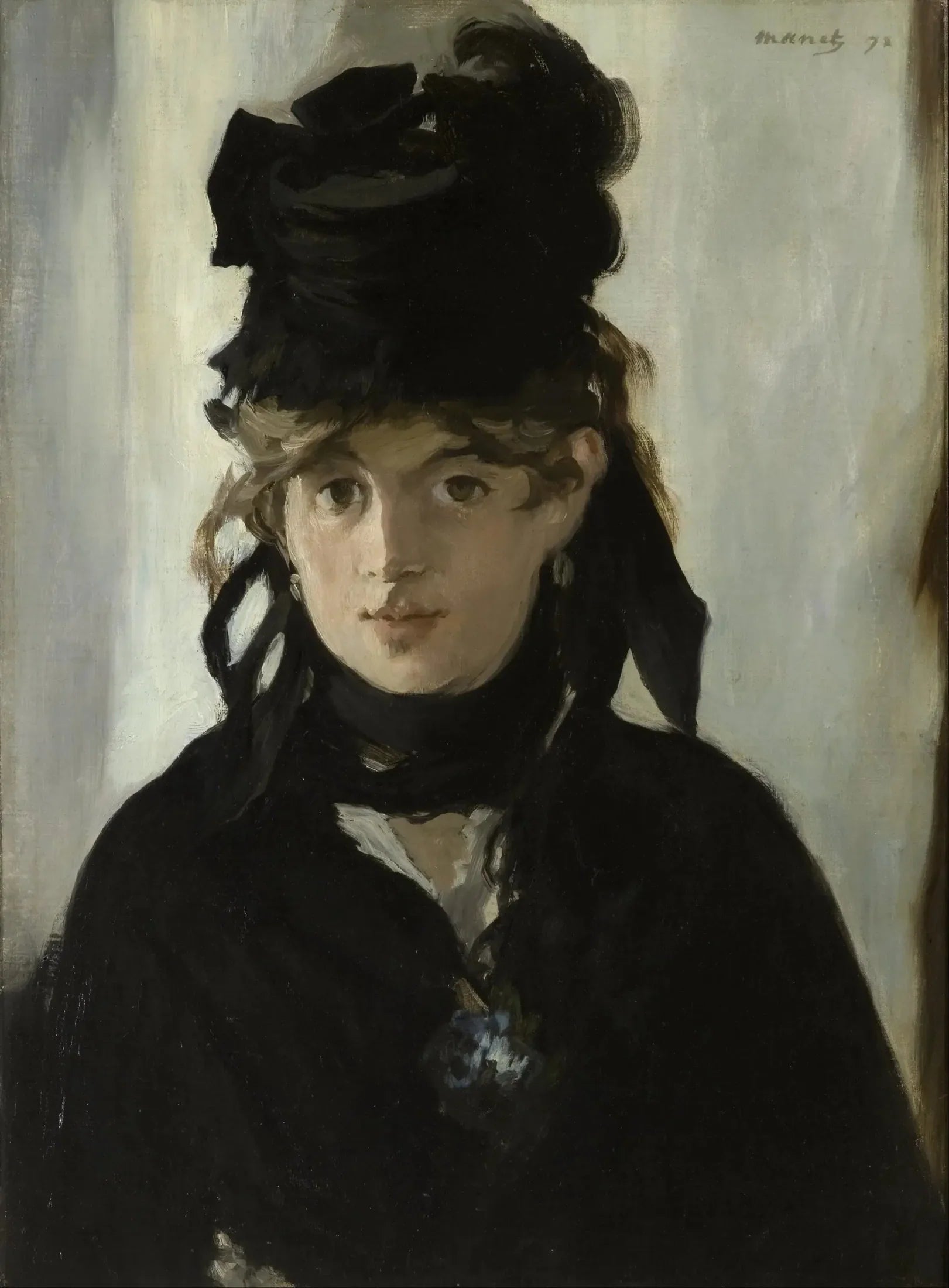 Berthe Morisot au bouquet de violettes - Édouard Manet image 1 copie de tableau peinte à la main