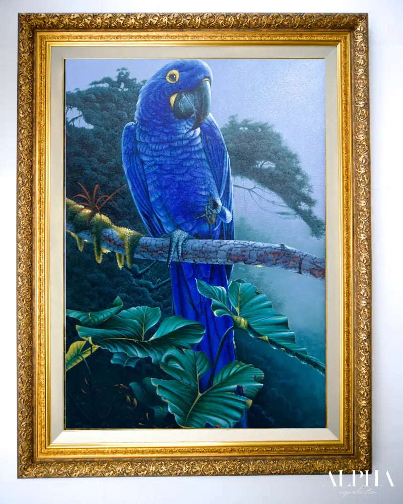 Blue Parrot in the Jungle - Hudsadayuth | 60 x 90 cm Reproductions de tableaux à la peinture à l’huile