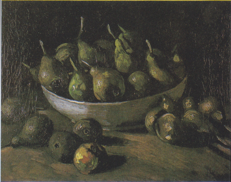 石のボウルと洋梨の静物 - Vincent van Gogh