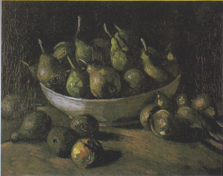 石のボウルと洋梨の静物 - Vincent van Gogh