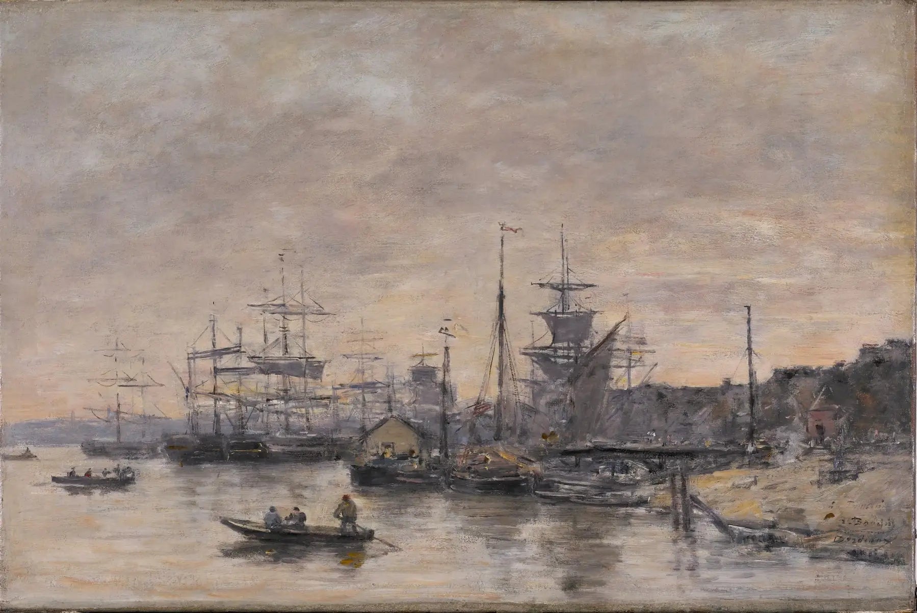Bordeaux, le port - Eugène Boudin image 1 reproduction de peinture à l’huile