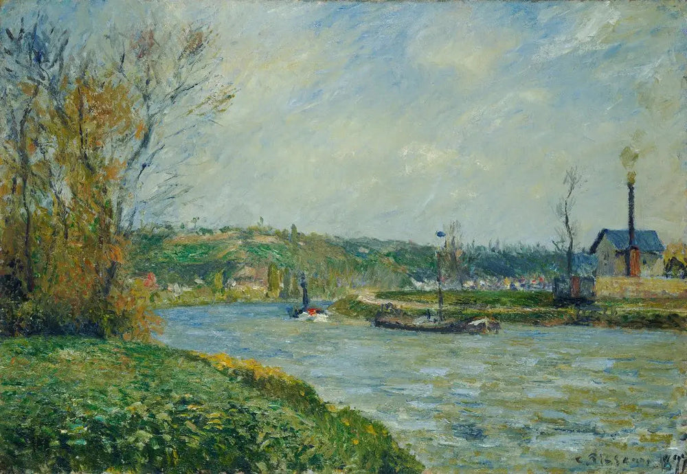 Bords de l'Oise près de Pontoise - Camille Pissarro image 1 copie peinte à la main à l’huile