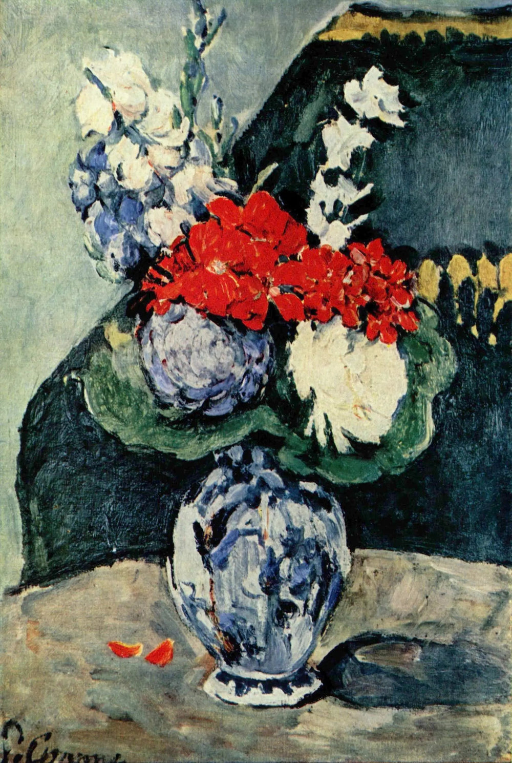 Bouquet au petit Delft - Paul Cézanne image 1 reproduction artisanale de tableau