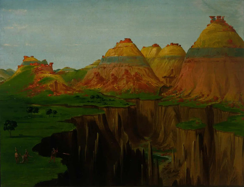 レンガ窯, クレイ・ブラフ, セントルイスから1900マイル上の場所

Source:
« Brick Kilns », Clay Bluffs, à 1 900 miles au-dessus de Saint-Louis - George Catlin