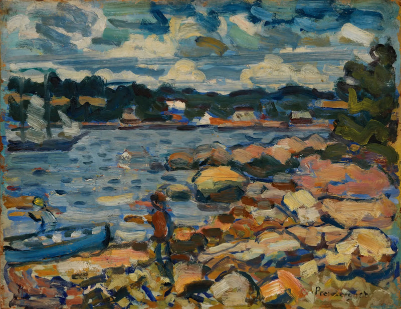 ブルックスビル、メイン州（川と岩） - モーリス・プリンダーギャスト

Source:
Brooksville, Maine (rivière et rochers) - Maurice Prendergast