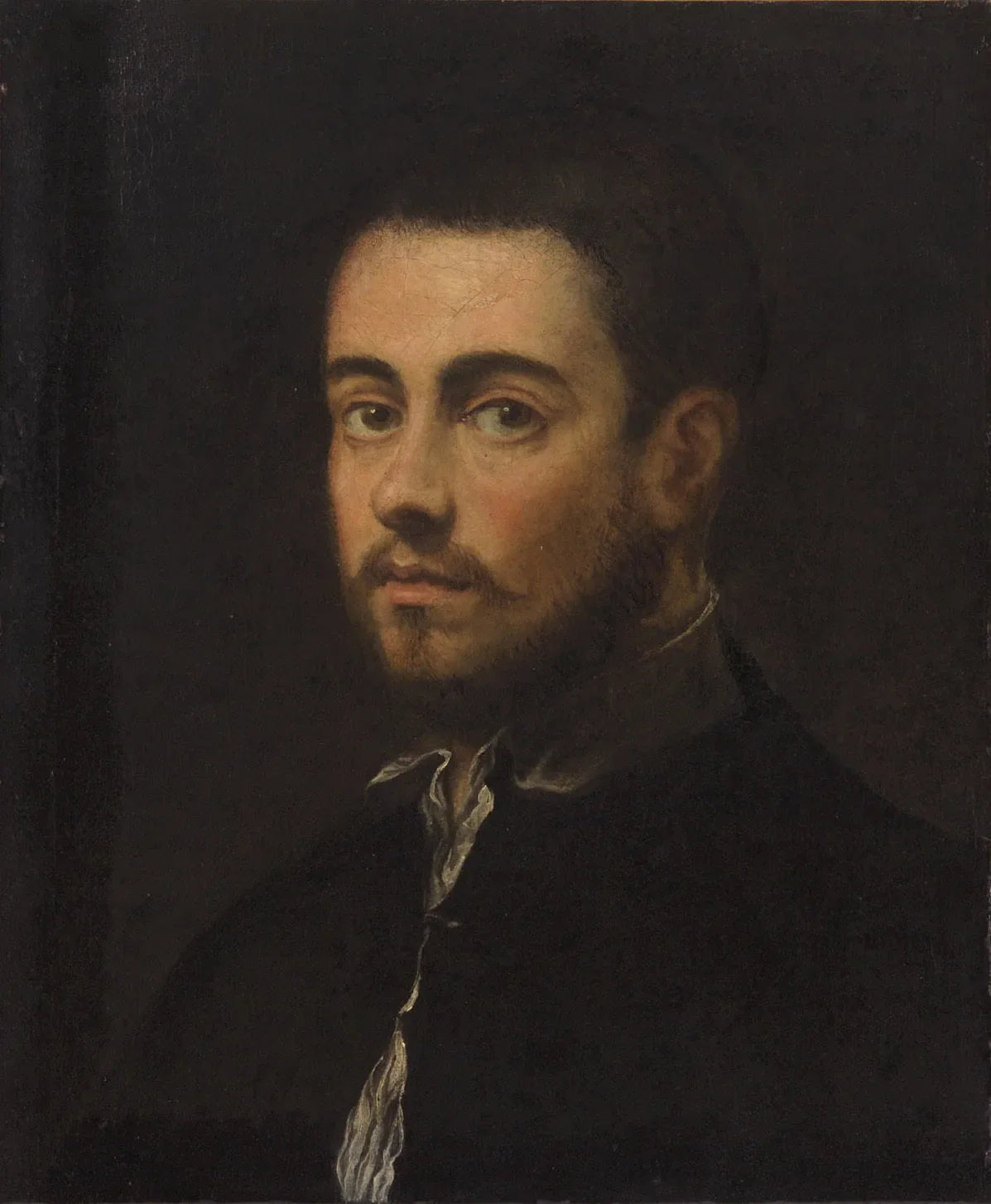 Brustbild eines jungen bärtigen Mannes - Jacopo Tintoretto image 1 tableau peint à l’huile sur toile