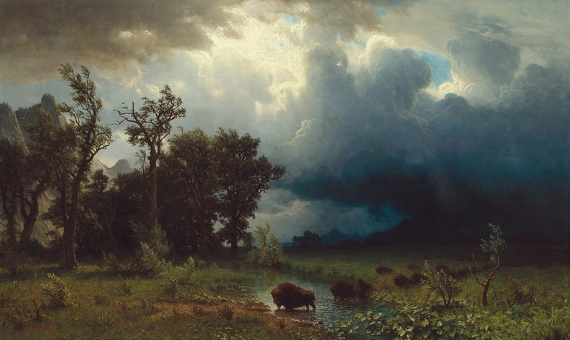 バッファロー・トレイル：差し迫る嵐 - アルバート・ビアシュタット

Source:
Buffalo Trail : la tempête imminente - Albert Bierstadt