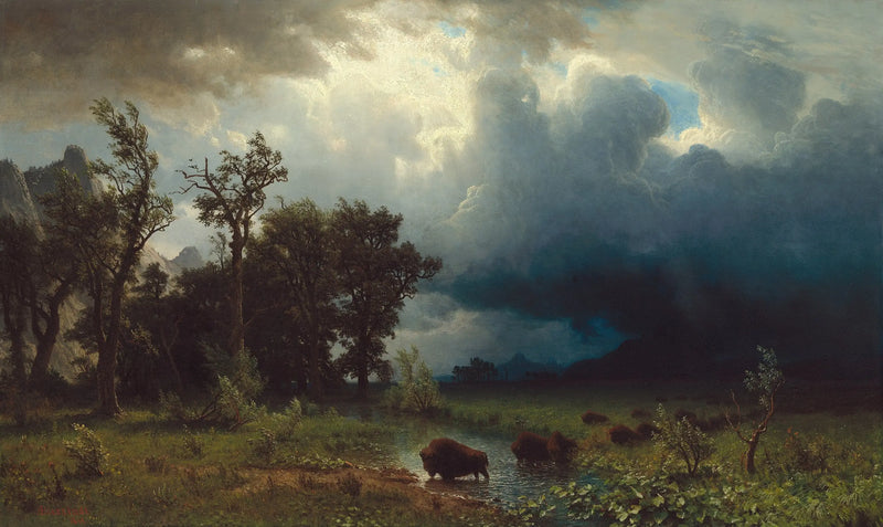 バッファロー・トレイル：差し迫る嵐 - アルバート・ビアシュタット

Source:
Buffalo Trail : la tempête imminente - Albert Bierstadt