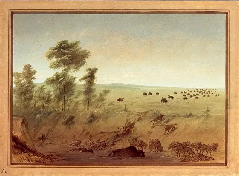 泥に埋まったバッファローとオオカミ - ジョージ・キャトリン

Source:
Buffles et loups embourbés - George Catlin