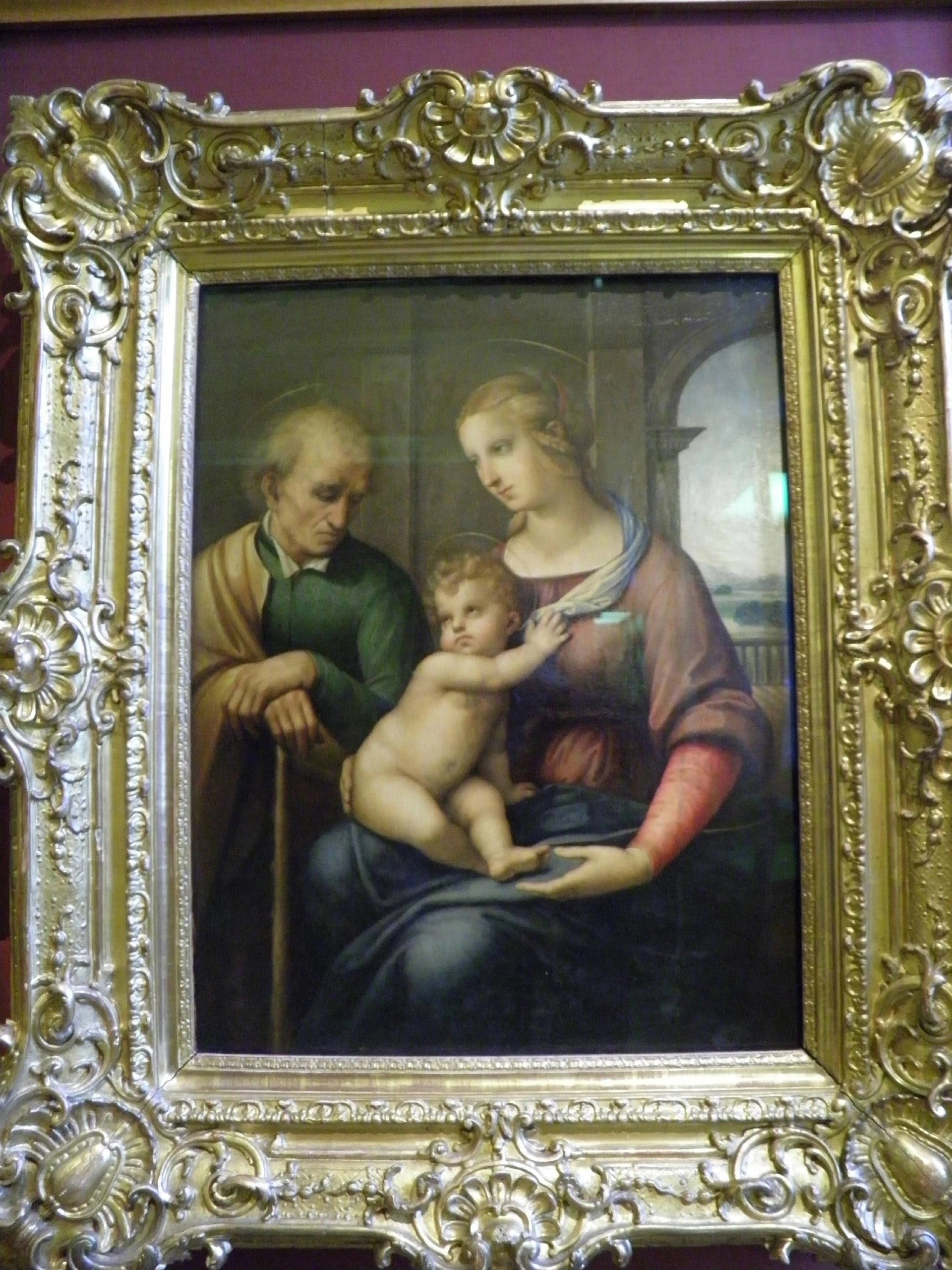 La Vierge à l'Enfant et saint Joseph - Raphaël Sanzio - Réproduction huile sur toile