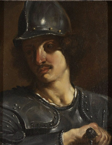 鎧を着た兵士の胸像 - Guercino