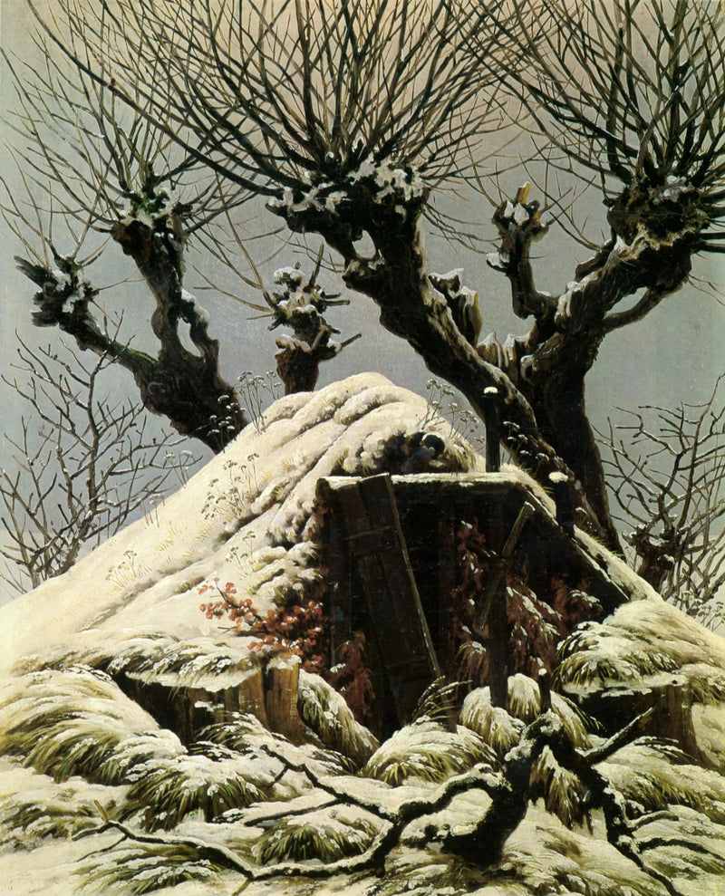 雪の下の小屋 - カスパー・ダーヴィッド・フリードリヒ