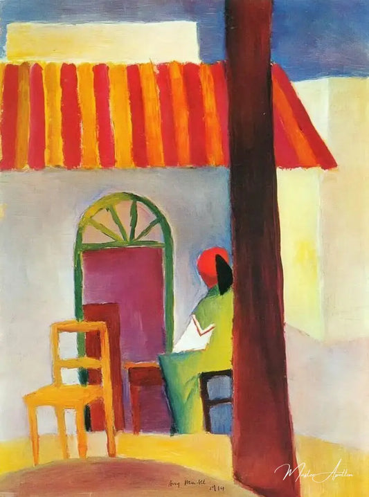 Café turc (I) - August Macke - Reproductions de tableaux et peintures haut de gamme