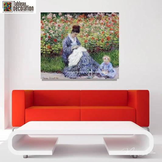 Camille Monet et l’enfant au jardin - Claude Monet - Reproductions de tableaux et peintures haut de gamme