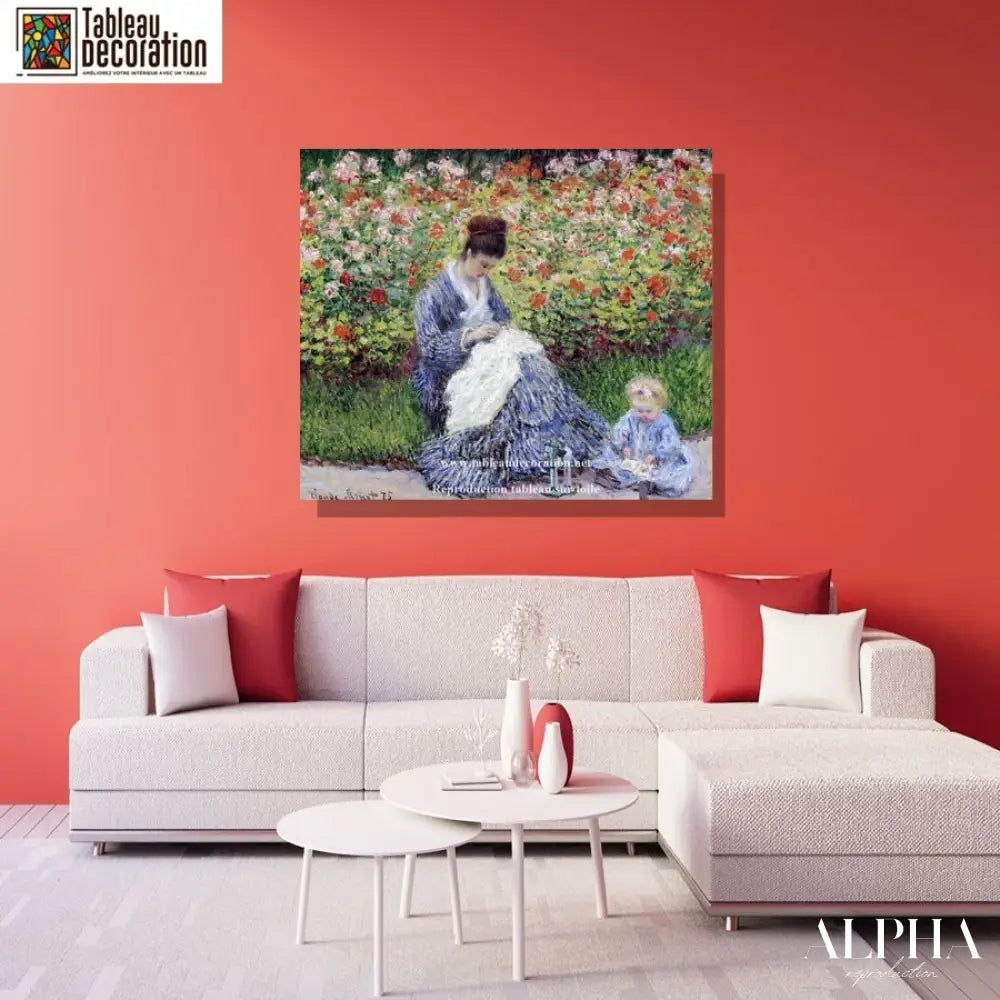 Camille Monet et l’enfant au jardin - Claude Monet - Reproductions de tableaux et peintures haut de gamme