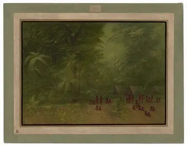 Camp indien dans la forêt - George Catlin image 1 reproduction artisanale de tableau