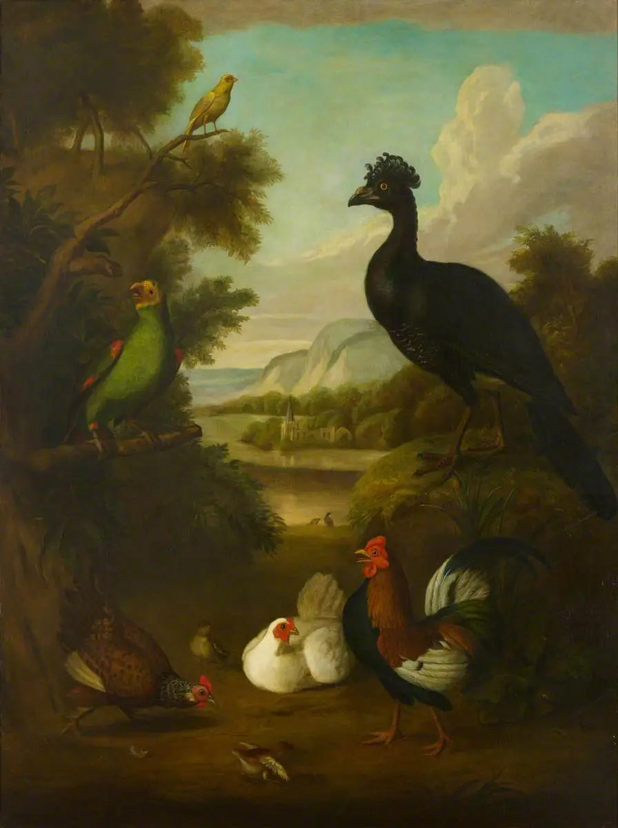 Canari, perroquet vert et autres oiseaux dans un paysage - Tobias Stranover image 1 tableau peint à l’huile sur toile