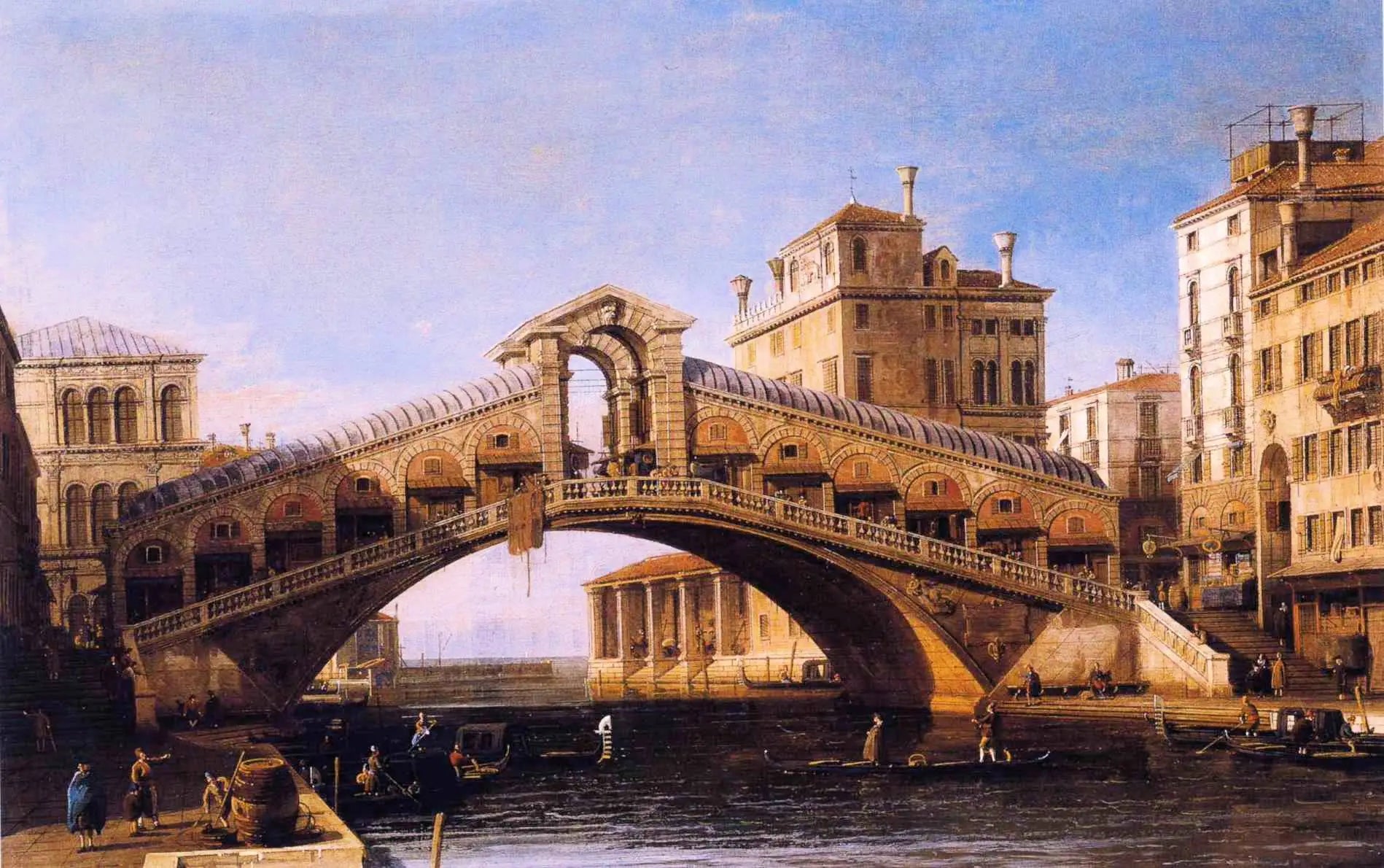 Capriccio du Rialto avec la lagune en arrière-plan - Canaletto - Alpha Reproduction