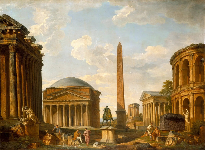 ローマの気まぐれ：パンテオンとその他の記念碑 - ジョバンニ・パオロ・パニーニ

Source:
Caprice romain : le Panthéon et autres monuments - Giovanni Paolo Panini