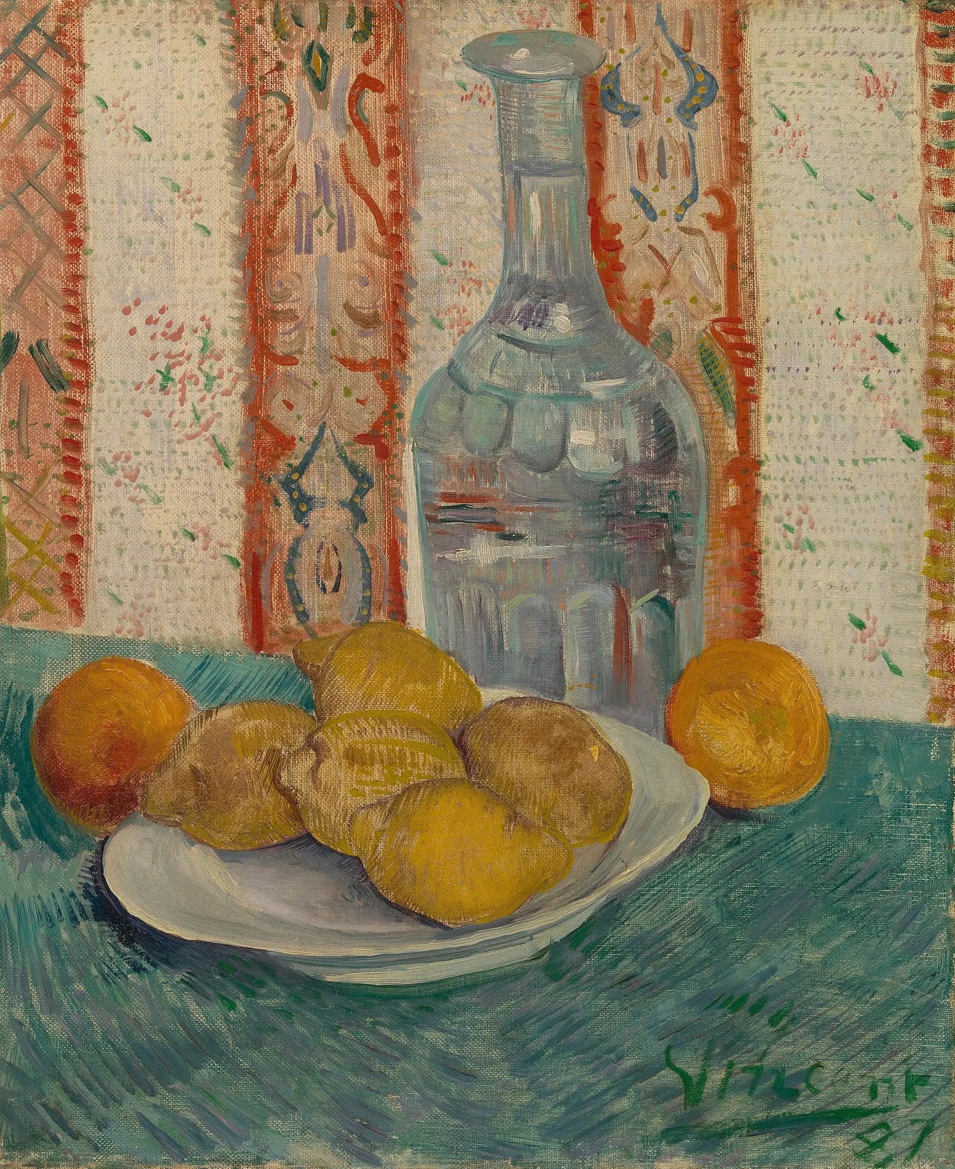 Carafe et plat aux agrumes - Vincent van Gogh image 1 copie peinte à la main à l’huile