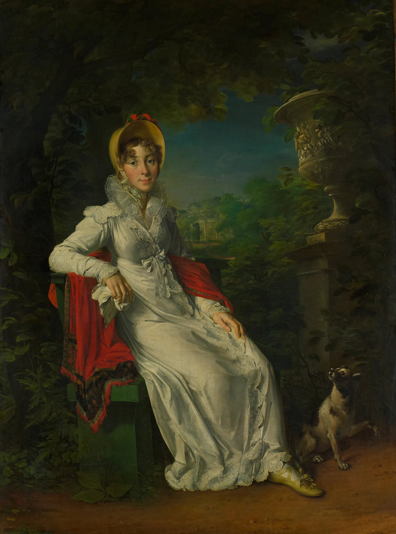 Caroline Ferdinanda Louisa de Sicile (1798-1870). Épouse de Charles Ferdinand, duc de Berry, dans le parc Bagatelle du bois de Boulogne près de Paris - François Gérard
