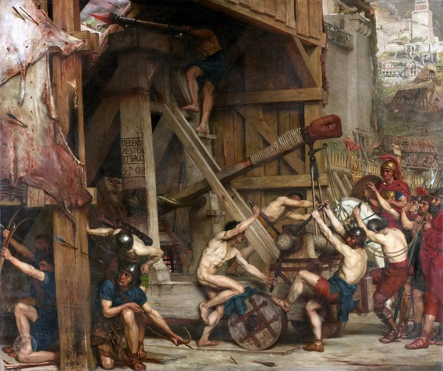 Catapulte - Edward Poynter image 1 tableau peint à l’huile sur toile