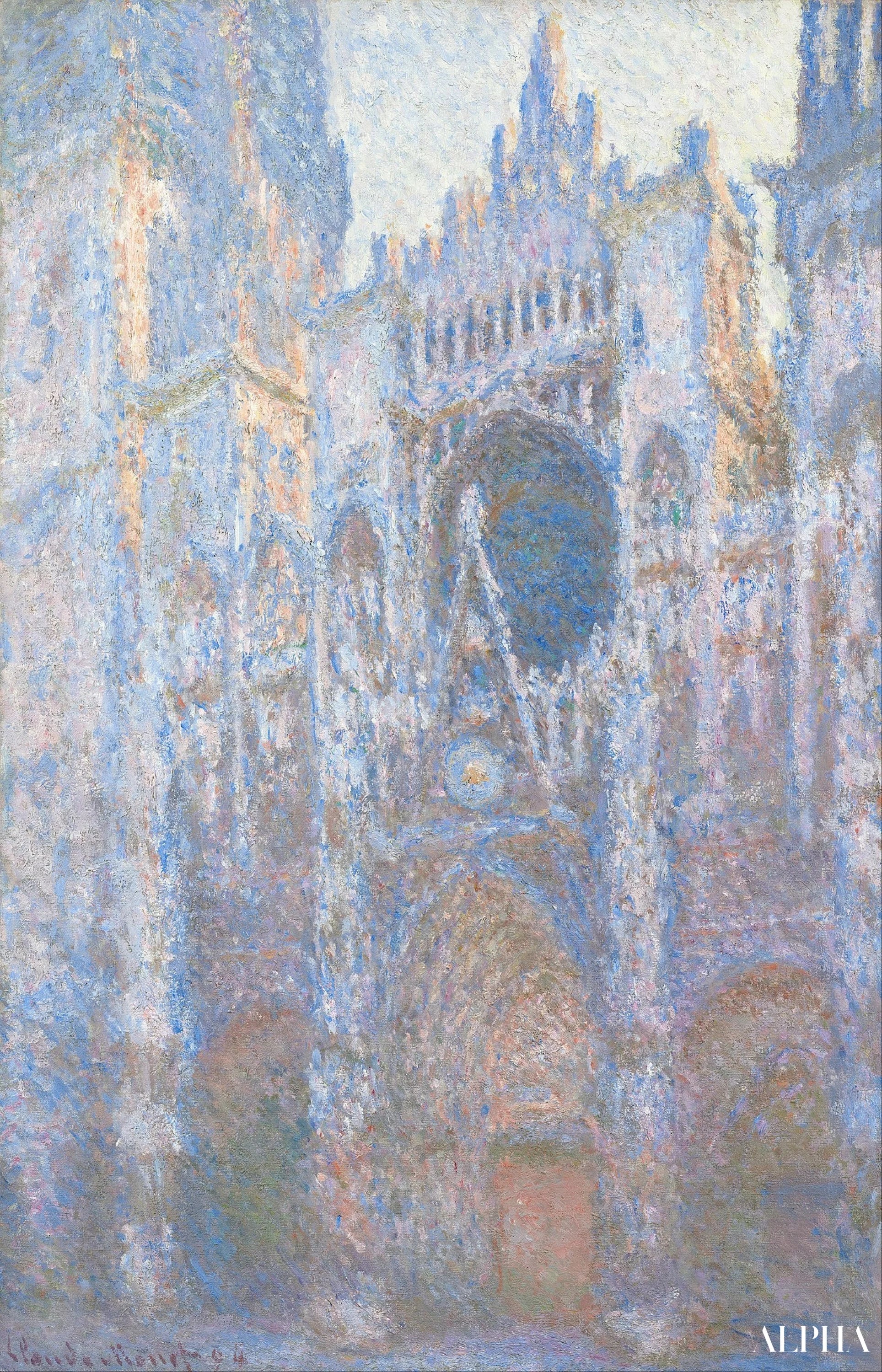 ルーアン大聖堂、西側のファサード（W1351） - クロード・モネ - 高級絵画および絵画の複製