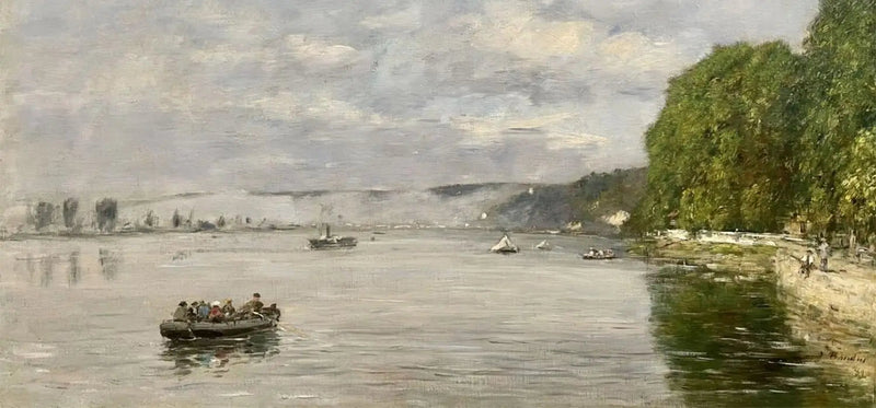 コードベック＝アン＝コー、セーヌ川のボート - ユージン・ブーダン