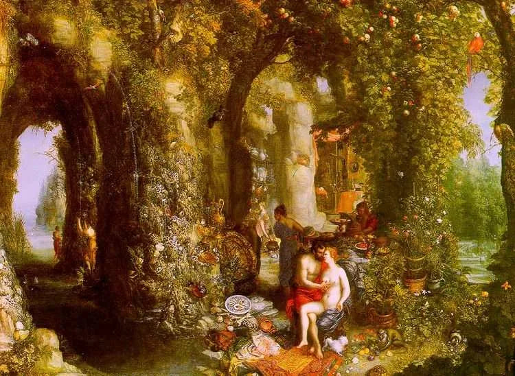 Caverne fantastique avec Ulysse et Calypso - Jan Brueghel l'Ancien