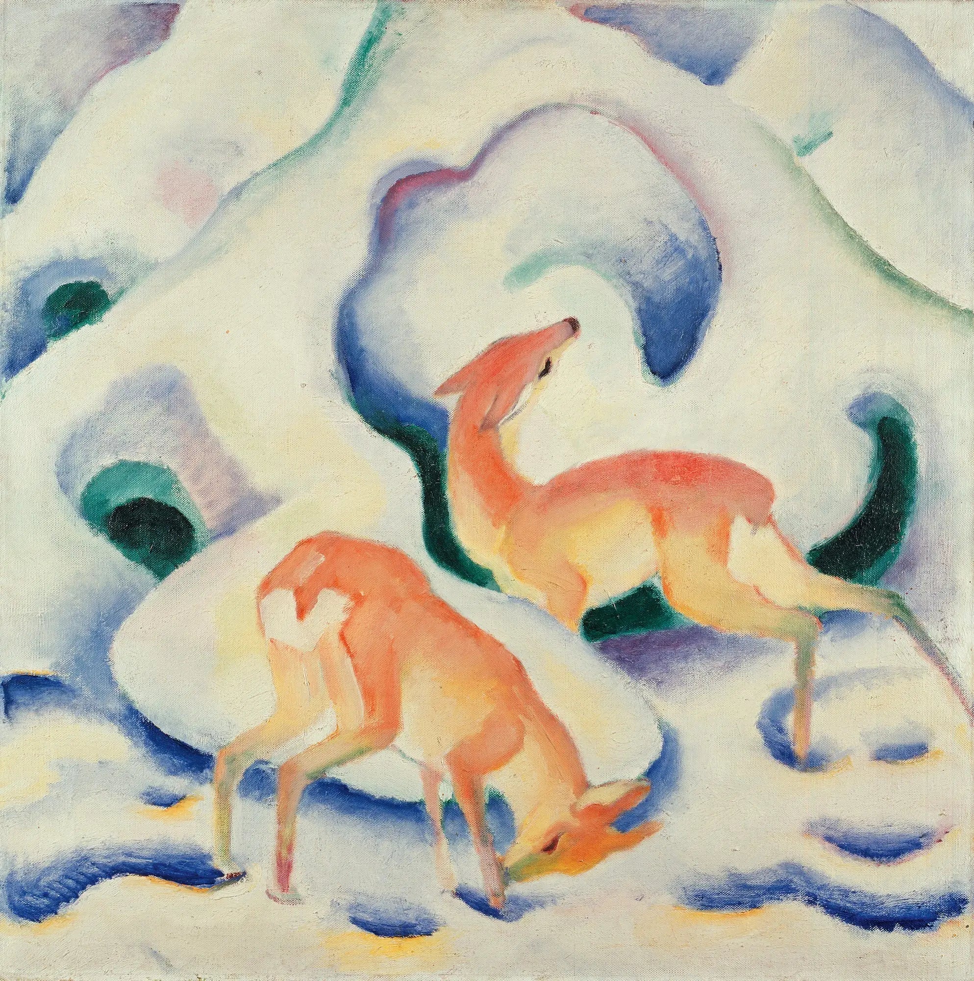 Cerf dans la neige - Franz Marc image 1 tableau peint à l’huile sur toile