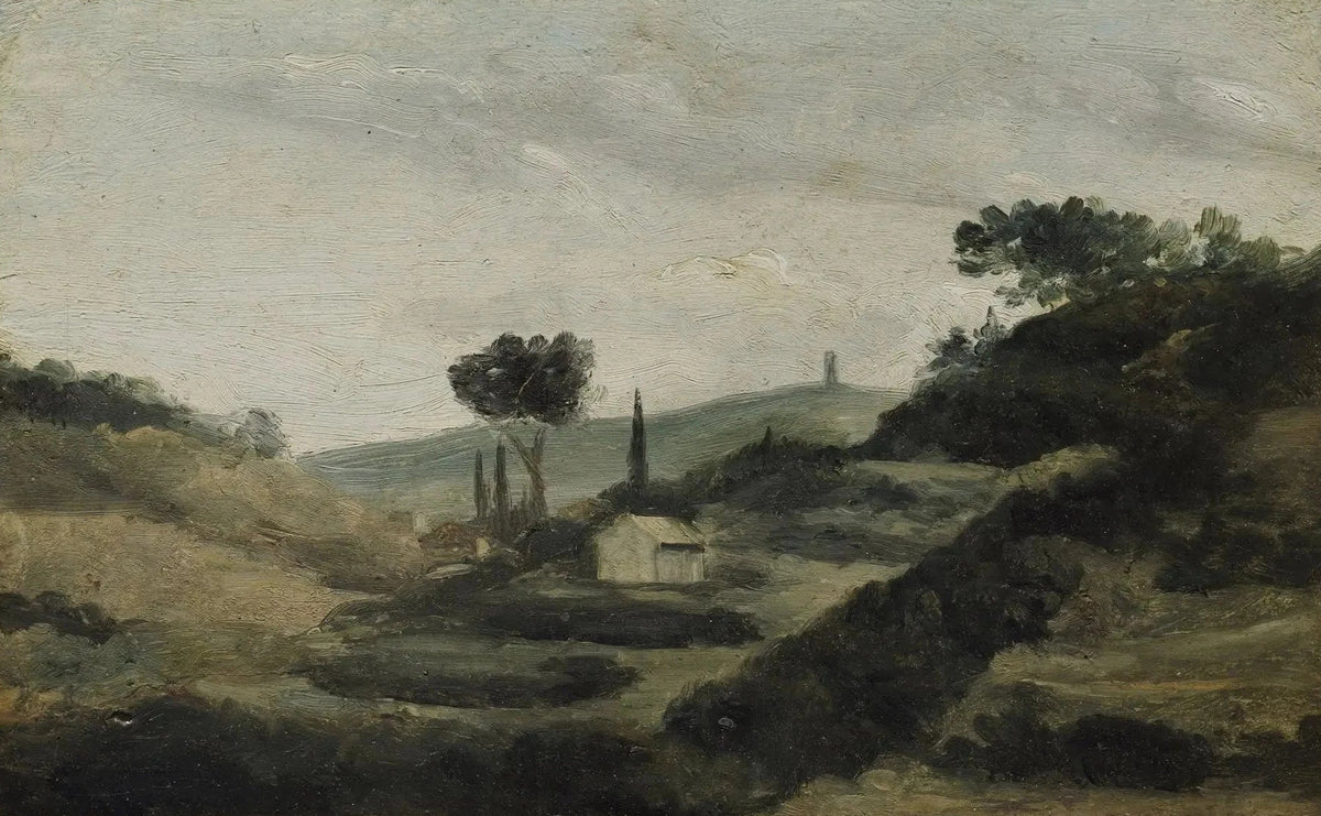 エクス田園地帯からシーザーの塔までの風景、1862 年頃 - Paul Cézanne