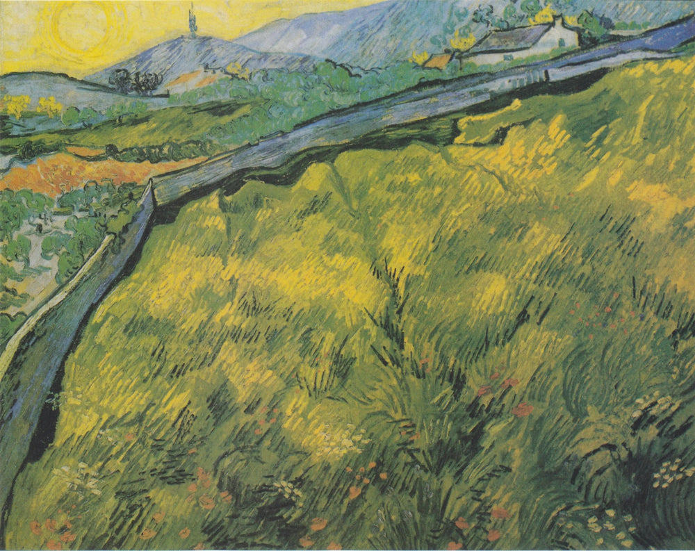 Champ de blé de printemps au lever du soleil - Vincent van Gogh image 1 reproduction de peinture à l’huile