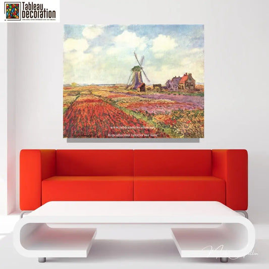 Champs de tulipes en Hollande - Tableau Monet - Reproductions de tableaux et peintures haut de gamme