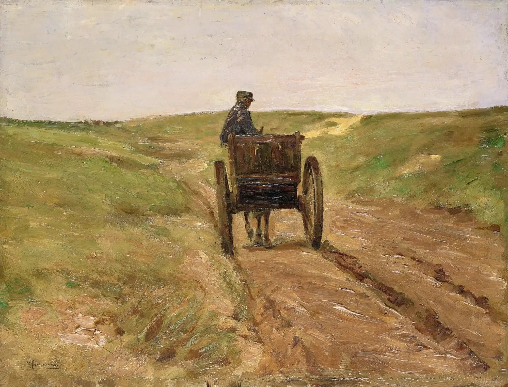 Chariot à Katwijk - Max Liebermann image 1 reproduction de peinture à l’huile