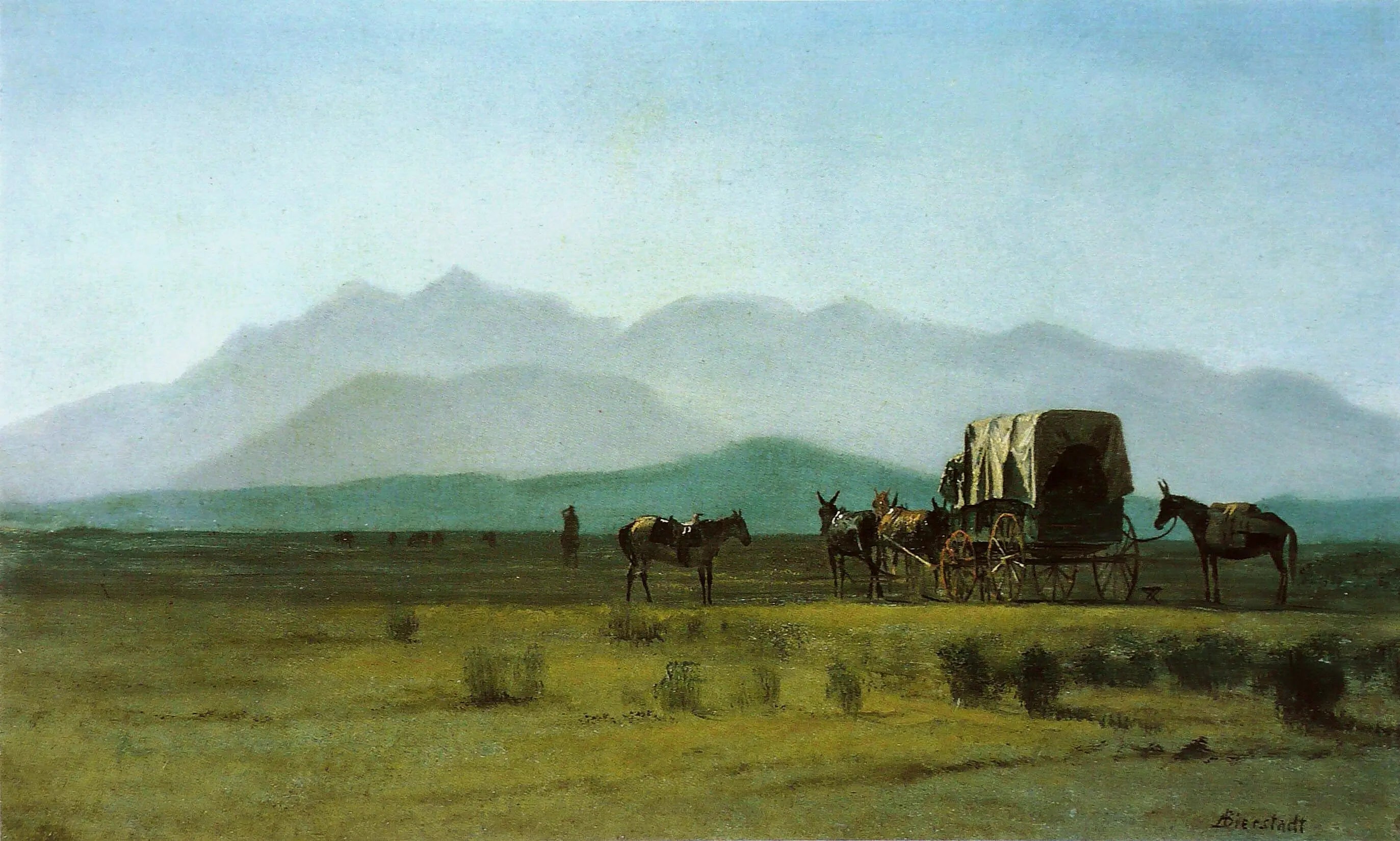 Chariot de l’arpenteur dans les Rocheuses - Albert Bierstadt - Alpha Reproduction