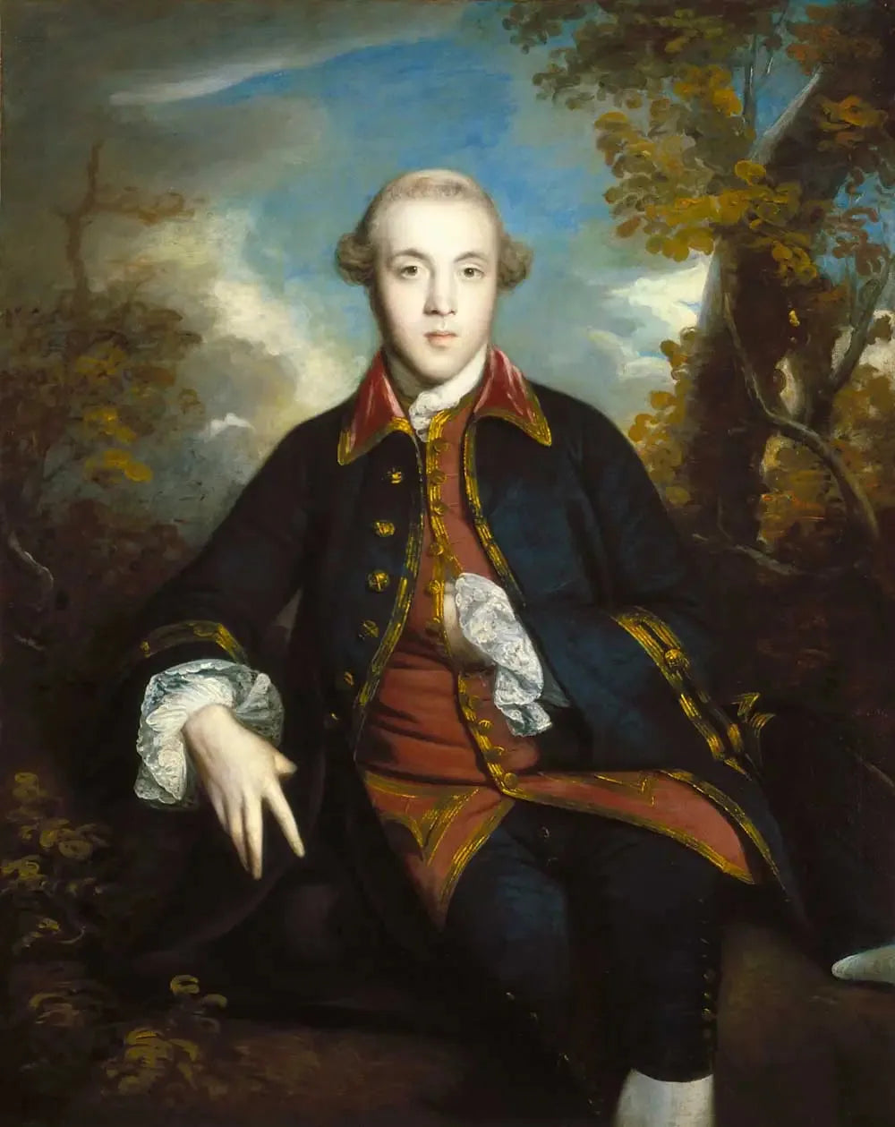 Charles Brandling - Joshua Reynolds image 1 copie peinte à la main à l’huile